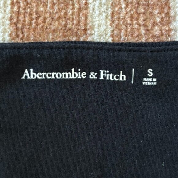 Abercrombie Short-Sleeve Cotton Seamless Squareneck Bodysuit, Black, Size Small - Picture 9 of 9